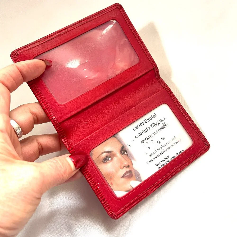 Louis Vuitton Epi Red Leather Pocket Organizer Business Card Credit Card wallet